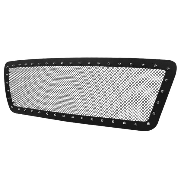 Spec-D Tuning 04-08 Ford F150 Grille Insert - Rivet Style - Steel/Black HBG-F15004BKSS-YH - main